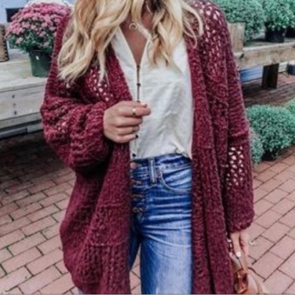 Free people red sweater size small!
